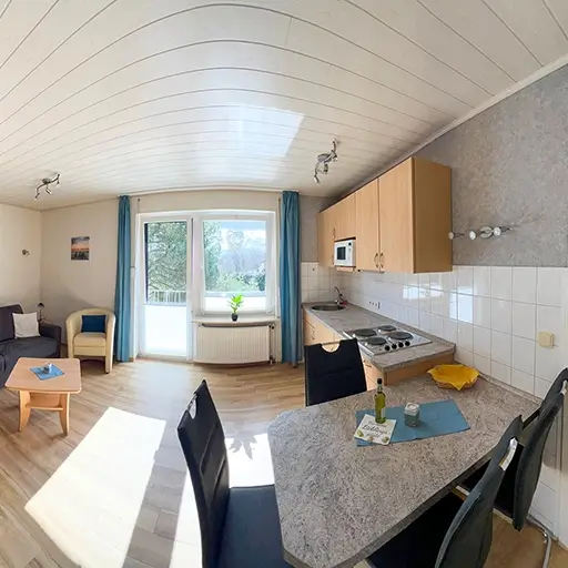 Wohnzimmer mit Küche